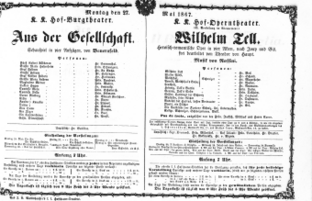 Theaterzettel (Oper und Burgtheater in Wien) 18670527 Seite: 1