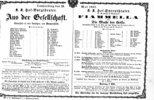 Theaterzettel (Oper und Burgtheater in Wien) 18670530 Seite: 1
