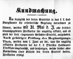 Theaterzettel (Oper und Burgtheater in Wien) 18670531 Seite: 1