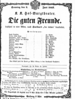 Theaterzettel (Oper und Burgtheater in Wien) 18670602 Seite: 1