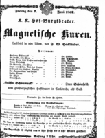 Theaterzettel (Oper und Burgtheater in Wien) 18670607 Seite: 1