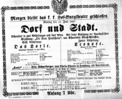 Theaterzettel (Oper und Burgtheater in Wien) 18670610 Seite: 1