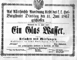 Theaterzettel (Oper und Burgtheater in Wien) 18670612 Seite: 1