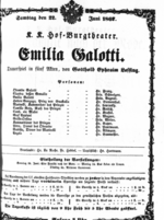Theaterzettel (Oper und Burgtheater in Wien) 18670622 Seite: 1