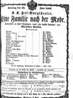 Theaterzettel (Oper und Burgtheater in Wien) 18670623 Seite: 1