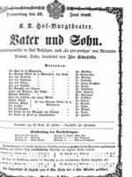 Theaterzettel (Oper und Burgtheater in Wien) 18670627 Seite: 1