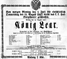 Theaterzettel (Oper und Burgtheater in Wien) 18670701 Seite: 1