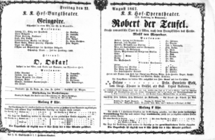 Theaterzettel (Oper und Burgtheater in Wien) 18670823 Seite: 1
