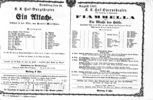 Theaterzettel (Oper und Burgtheater in Wien) 18670824 Seite: 1