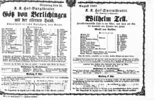 Theaterzettel (Oper und Burgtheater in Wien) 18670825 Seite: 1
