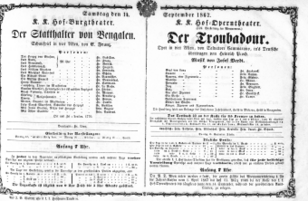 Theaterzettel (Oper und Burgtheater in Wien) 18670914 Seite: 1