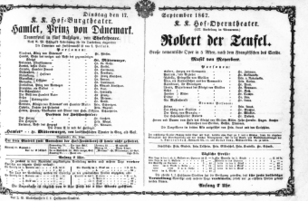 Theaterzettel (Oper und Burgtheater in Wien) 18670917 Seite: 1
