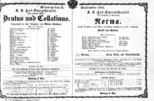 Theaterzettel (Oper und Burgtheater in Wien) 18670925 Seite: 1
