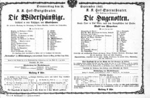 Theaterzettel (Oper und Burgtheater in Wien) 18670926 Seite: 1