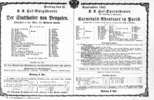 Theaterzettel (Oper und Burgtheater in Wien) 18670927 Seite: 1