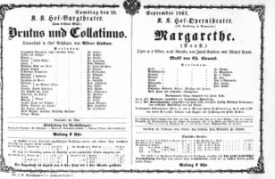 Theaterzettel (Oper und Burgtheater in Wien) 18670928 Seite: 1