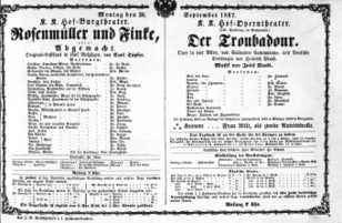Theaterzettel (Oper und Burgtheater in Wien) 18670930 Seite: 1