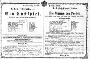 Theaterzettel (Oper und Burgtheater in Wien) 18671010 Seite: 1