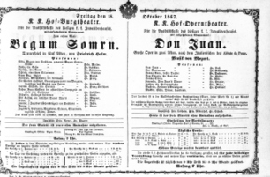 Theaterzettel (Oper und Burgtheater in Wien) 18671018 Seite: 1