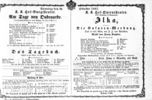 Theaterzettel (Oper und Burgtheater in Wien) 18671020 Seite: 1