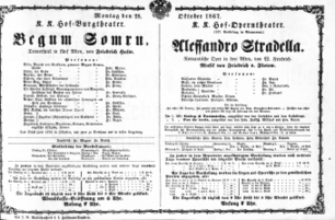 Theaterzettel (Oper und Burgtheater in Wien) 18671028 Seite: 1