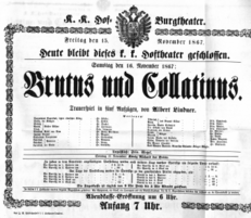 Theaterzettel (Oper und Burgtheater in Wien) 18671115 Seite: 1