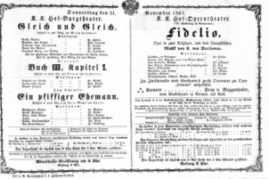 Theaterzettel (Oper und Burgtheater in Wien) 18671121 Seite: 1