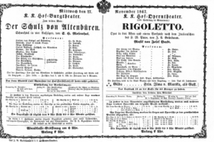 Theaterzettel (Oper und Burgtheater in Wien) 18671127 Seite: 1