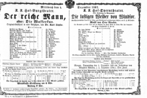 Theaterzettel (Oper und Burgtheater in Wien) 18671204 Seite: 1