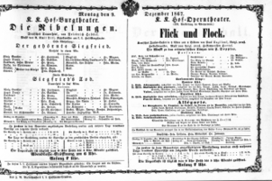 Theaterzettel (Oper und Burgtheater in Wien) 18671209 Seite: 1