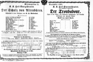 Theaterzettel (Oper und Burgtheater in Wien) 18671211 Seite: 1