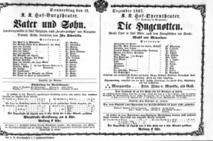 Theaterzettel (Oper und Burgtheater in Wien) 18671212 Seite: 1