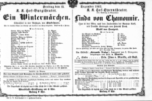 Theaterzettel (Oper und Burgtheater in Wien) 18671213 Seite: 1
