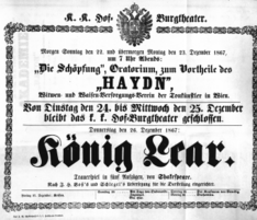 Theaterzettel (Oper und Burgtheater in Wien) 18671222 Seite: 1
