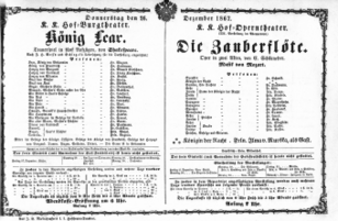 Theaterzettel (Oper und Burgtheater in Wien) 18671226 Seite: 1