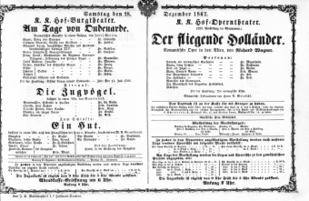Theaterzettel (Oper und Burgtheater in Wien) 18671228 Seite: 1
