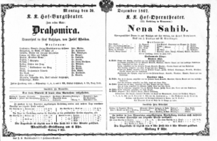 Theaterzettel (Oper und Burgtheater in Wien) 18671230 Seite: 1
