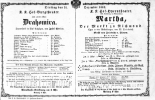 Theaterzettel (Oper und Burgtheater in Wien) 18671231 Seite: 1