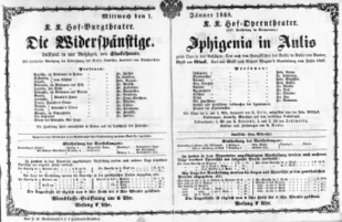 Theaterzettel (Oper und Burgtheater in Wien) 18680101 Seite: 1