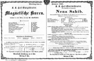 Theaterzettel (Oper und Burgtheater in Wien) 18680103 Seite: 1