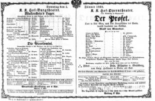 Theaterzettel (Oper und Burgtheater in Wien) 18680105 Seite: 1