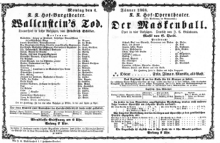 Theaterzettel (Oper und Burgtheater in Wien) 18680106 Seite: 1