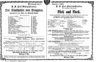 Theaterzettel (Oper und Burgtheater in Wien) 18680108 Seite: 1