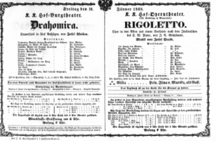 Theaterzettel (Oper und Burgtheater in Wien) 18680110 Seite: 1