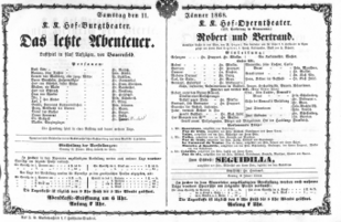 Theaterzettel (Oper und Burgtheater in Wien) 18680111 Seite: 1