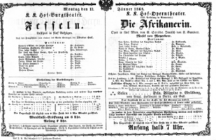 Theaterzettel (Oper und Burgtheater in Wien) 18680113 Seite: 1