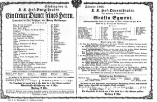 Theaterzettel (Oper und Burgtheater in Wien) 18680114 Seite: 1