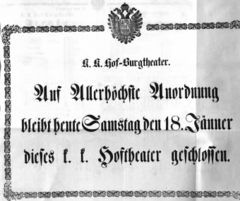 Theaterzettel (Oper und Burgtheater in Wien) 18680118 Seite: 1