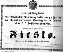 Theaterzettel (Oper und Burgtheater in Wien) 18680119 Seite: 1