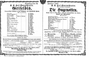 Theaterzettel (Oper und Burgtheater in Wien) 18680126 Seite: 1